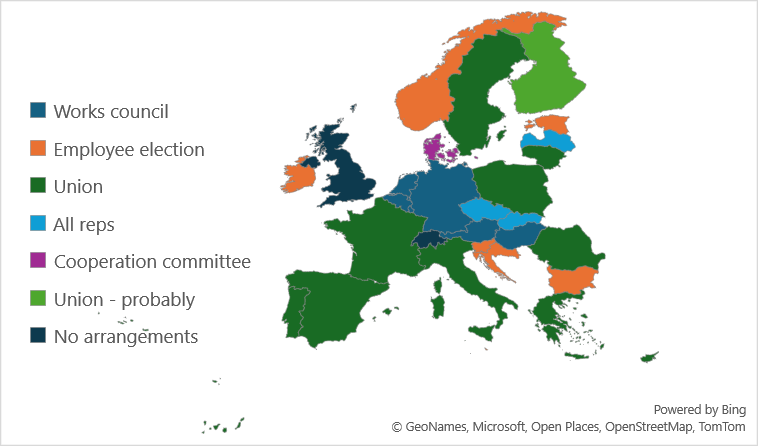 Representation at European level map